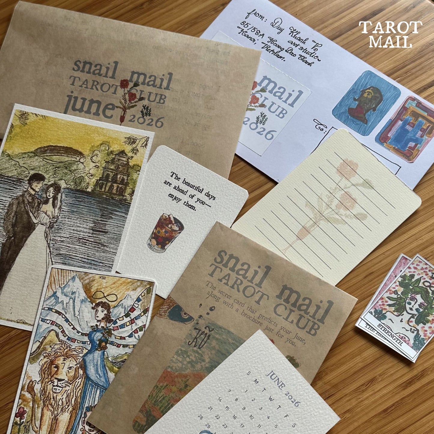 JUNE 2026 Snail Mail Club ✉️ Tarot Mail & Art Mail by Duy Khanh Vo | Handwritten Letters, Postcards, Tarot & Collectible Paper Goods