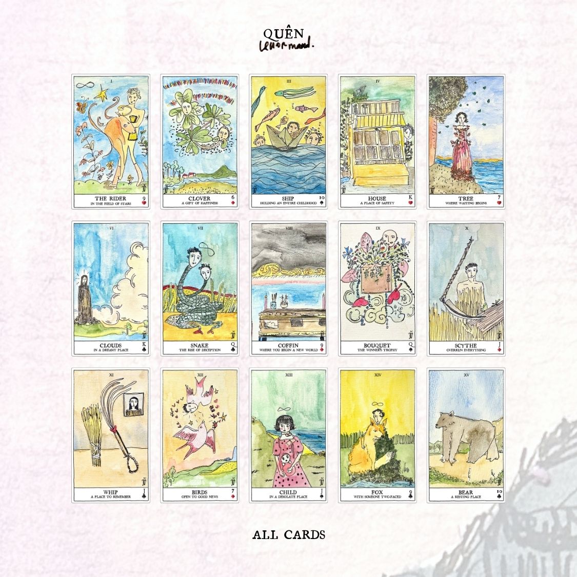 Quên Lenormand | Independent Art Lenormand Deck by Duy Khanh Vo