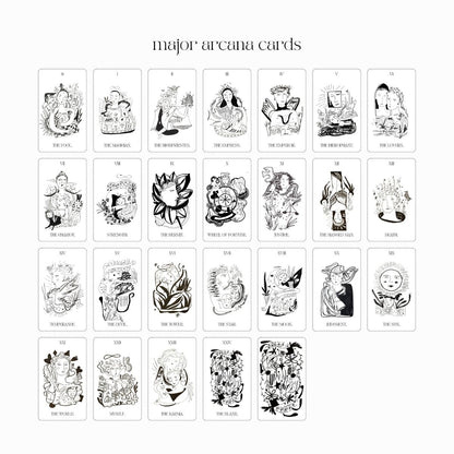 OLD DAY TAROT — Black & White Tarot Deck (82 Cards) by Duy Khanh Vo