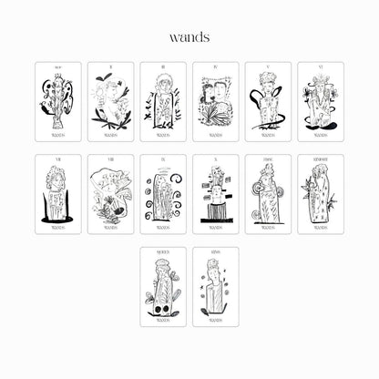 OLD DAY TAROT — Black & White Tarot Deck (82 Cards) by Duy Khanh Vo