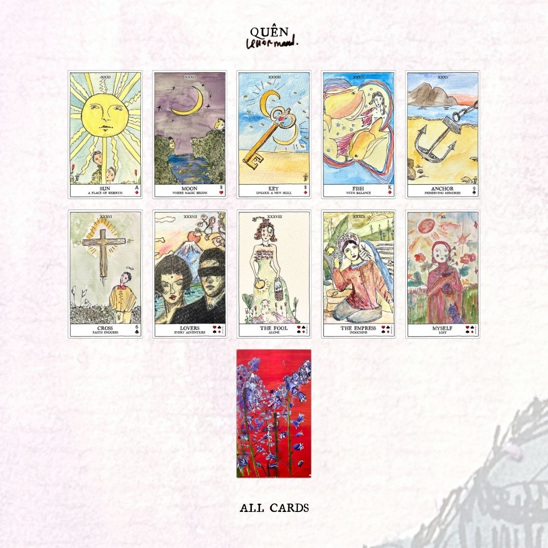 Quên Lenormand | Independent Art Lenormand Deck by Duy Khanh Vo