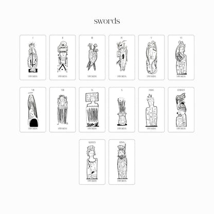 OLD DAY TAROT — Black & White Tarot Deck (82 Cards) by Duy Khanh Vo