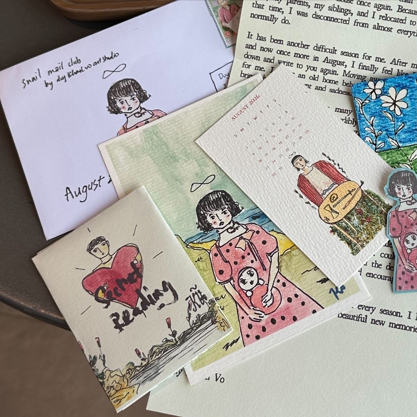 AUGUST 2026 MONTHLY SNAIL MAIL TAROT CLUB — HOME & NEW BEGINNINGS | Tarot Mail by Duy Khanh Vo | Handwritten Letters, Postcards, Oracle Cards & Lenormand Reading Kit