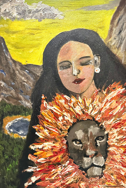 Lion Heart — Strength | Original Acrylic Painting on Canvas (40 × 60 cm)