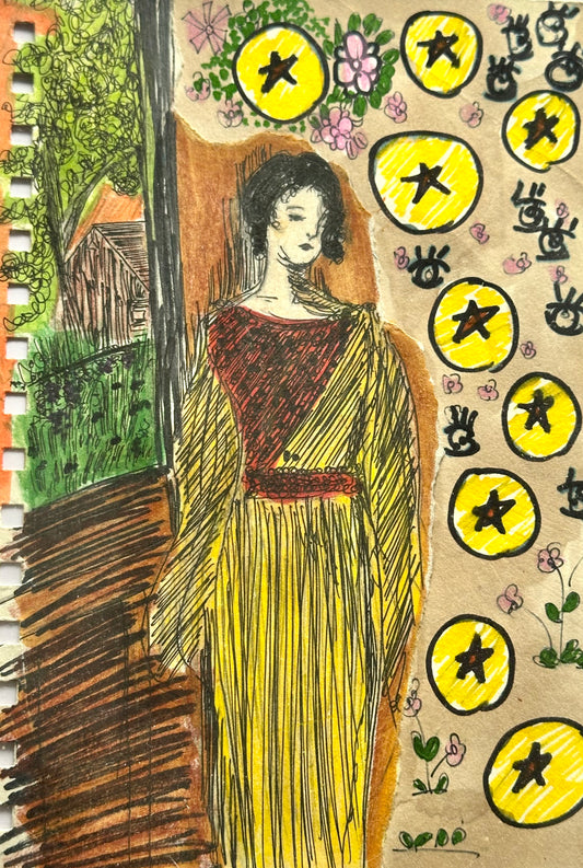 RARE — Quên Oracle: RICH — "Gorgeous", Summer 2005 | Original Mixed Media Artwork on Art Paper (A4)