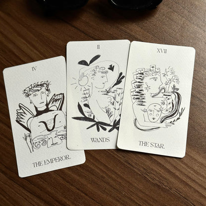 OLD DAY TAROT — Black & White Tarot Deck (82 Cards) by Duy Khanh Vo