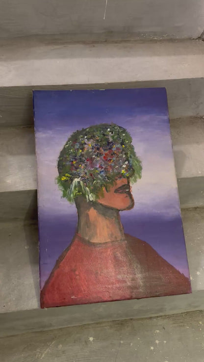 Head Earth — Myself | Original Acrylic Painting on Canvas (40 × 60 cm)