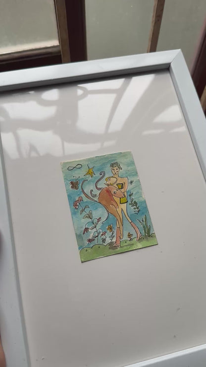 RARE — Quên Lenormand: Year of the Horse | Original Watercolor Painting on Art Paper (7 × 10 cm)