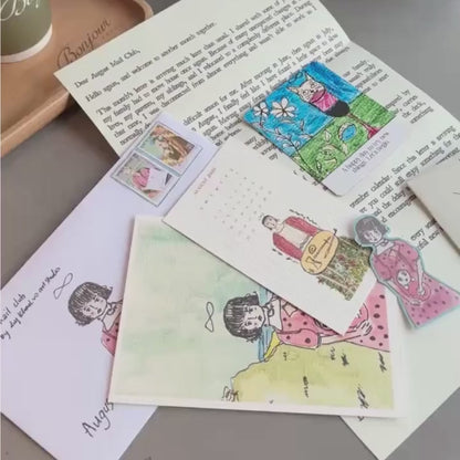 AUGUST 2026 MONTHLY SNAIL MAIL TAROT CLUB — HOME & NEW BEGINNINGS | Tarot Mail by Duy Khanh Vo | Handwritten Letters, Postcards, Oracle Cards & Lenormand Reading Kit